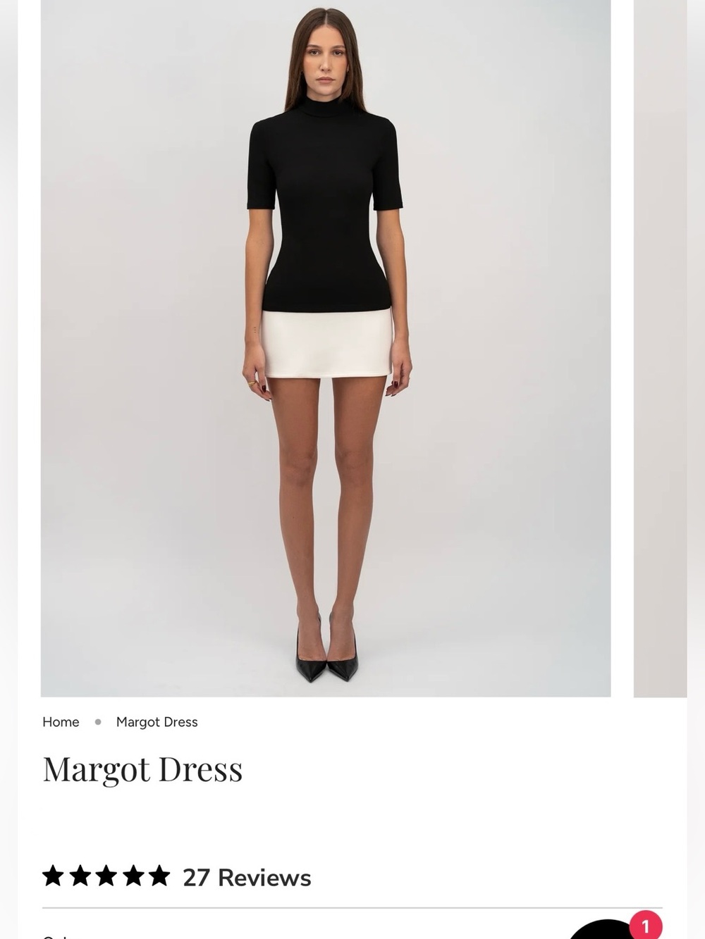 Margot Two-Tone Mini Dress - Black and White